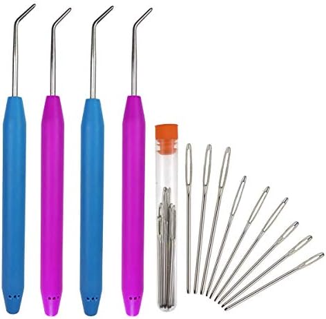 ZX Vision 4 Pieces Knitting Loom Hooks Ergonomic Rubber Handles
