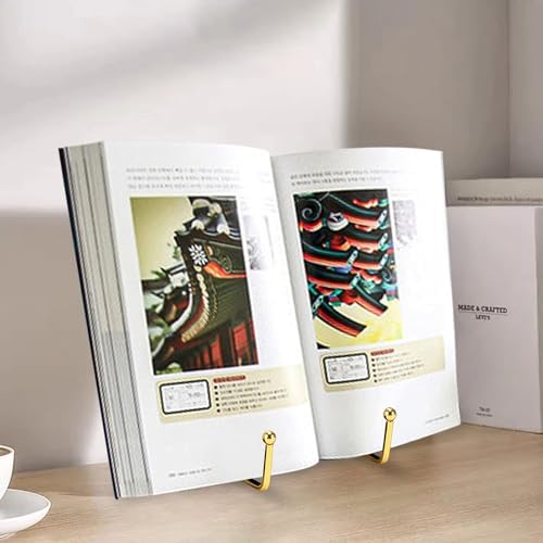 Kruodop 10 Inch Plate Stands for Display, 3 Pack Plate Holder Display Stand, Gold Metal Frame Easel Holder Stand for Pictures,Book, Photo, Decorative Plate-Gold