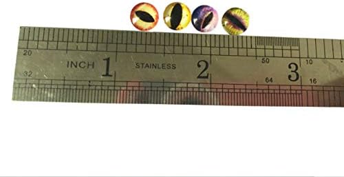 Julie Wang 8mm 100pcs Dragon Eyes Time Gem Cover Cameo Glass Cabochon Dome Jewelry Finding Pendant Crafts DIY Accessory about 0.31inches