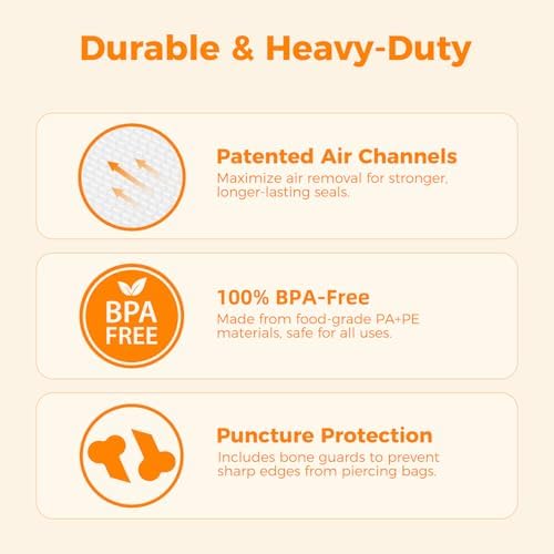 Wevac Vacuum Sealer Bags for Food 8x50 2 Rolls, Fit Food Saver Machines