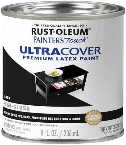 Rust-Oleum Painter's Touch Enamel Latex Paint, Semi-Gloss Black