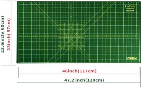 Self Healing Cutting Mat 23 x 47 in, Double Sided Grid PVC Craft Cutting Board, 5-Layer Rotary Cutting Mat for Sewing, Quilting, Fabric, Vinyl, Paper, Leather, Scrapbooking, Craft Projects