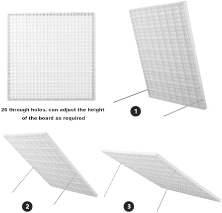 wuher 13''Granny Square Blocking Boards for Crochet Projects, Crochet Blocking Board with 20 pegs, Large-Sized Plastic Blocking Board is a Gift for Crochet Enthusiasts and Beginners (Pink)