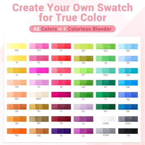 SFAIH 49 Alcohol Markers for Relaxing Coloring, Dual Brush & Chisel Art Set | Stress Relief & Self-Care, Quick-Dry, No Bleed, Blendable, Adult Coloring, Mandalas, Patterns, Premium Case, Gift-Ready