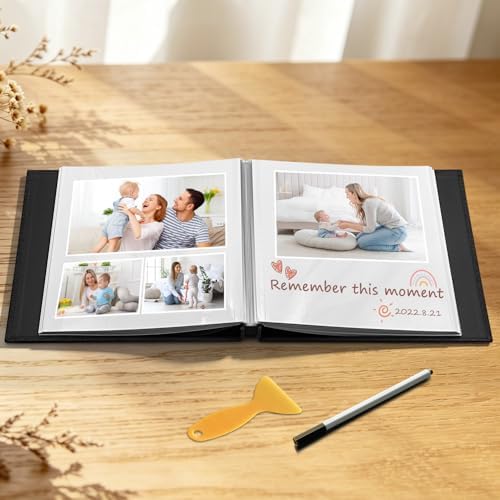 Large Photo Album Self Adhesive Scrapbook, 30 Sheets/ 60 Pages Photo Book for 4x6, 5x7, 8x10 Pictures, DIY Album for Birthday Gifts for Women Mom Wedding Baby Family Travel