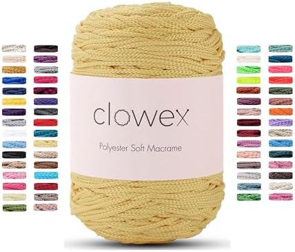 Polyester Soft Macrame Cord 2.5-3mm, 191 Yards x 1/9 Inc Turkish Polyester Rope, Braided Yarn for DIY Crafts, Plant Hanger, Wall Hanging, Bag