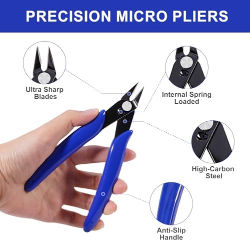 2 Pack Wire Cutters Set, 6"+5" Flush Cutters, Side Cutting Pliers