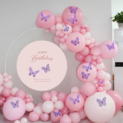 SAOROPEB 3D Butterfly Wall Decor 48 Pcs Purple Butterfly Decorations | 4 Styles 3 Sizes, Birthday Decorations Butterfly Party Decorations Cake Decorations, Removable Stickers