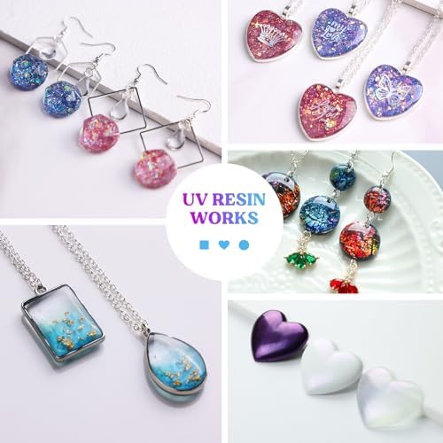 LET'S RESIN UV Resin, 500g Hard Ultraviolet Epoxy Resin for Jewelry Making | Crystal Clear, Low Viscosity, UV Glue, Low Odor, Anti-Yellowing, Fast Cure for Jewelry, Earrings, Necklace, Keychain