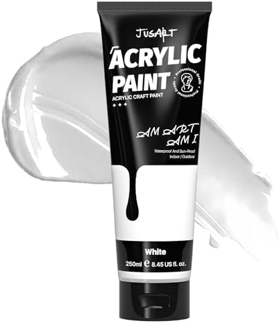 JusArt Acrylic Paint,Titanium White Paint Tubes (250ml /8.45 oz