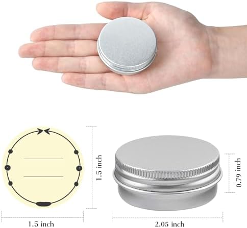 TUZAZO 12Pack Aluminum Tins, 1 Oz Metal Container with Lids and Labels