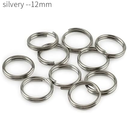 10Pcs Titanium Alloy Split Key Rings, Mini Keyrings Keychain, Sliver 12mm