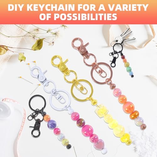 72 Pcs Beadable Keychains Bars bulk - 36 Multicolor DIY Metal Beaded Keychain Making Kit + 36 Bags Included, Bead Keychain Supplies,Blank Key Chain, Perfect for Women, Men, Mother's Day, Birthday Gift