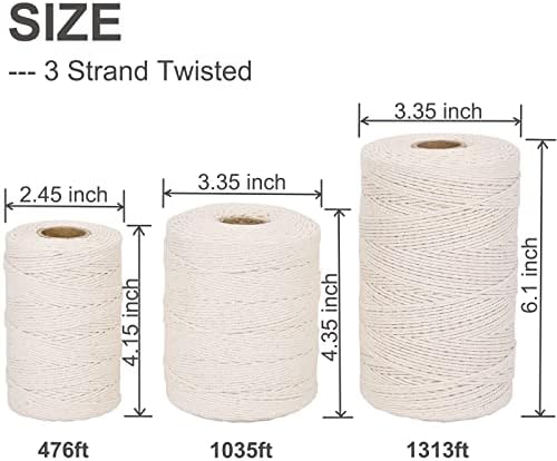 XKDOUS 476ft Butchers Cooking Twine, 100% 2mm Cotton Kitchen Twine String