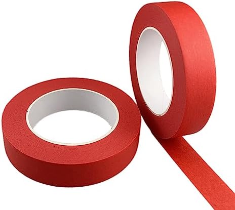 Red Masking Tape, 1 Inch x 55 Yards, 2 Rolls