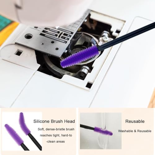 21 Pieces Sewing Machine Cleaning Kit,Sewing Machine Repair Tools Include Tweezers Double Headed Brush Screwdriver Seam Rippers Silicone Brush for Repair and Cleaning Machine Sewing with Storage Box