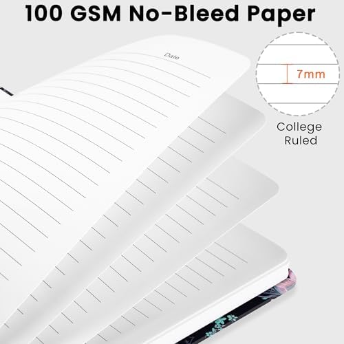 Lined Spiral Journal Notebook, A5 College Ruled Notebook for Note-Taking