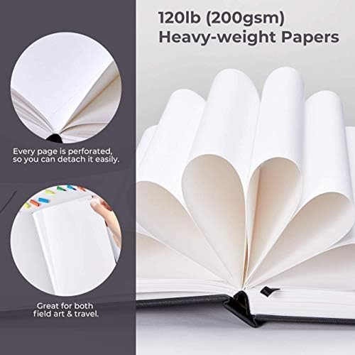 Ohuhu 8.3"x8.3" Marker Paper Pad Art Sketchbook for Drawing and Sketching | Square Sketch Book - 120 LB/200 GSM Smooth Drawing Paper - 78 Sheets/156 Pages - PU Hardcover Sketch Pad for Alcohol Markers