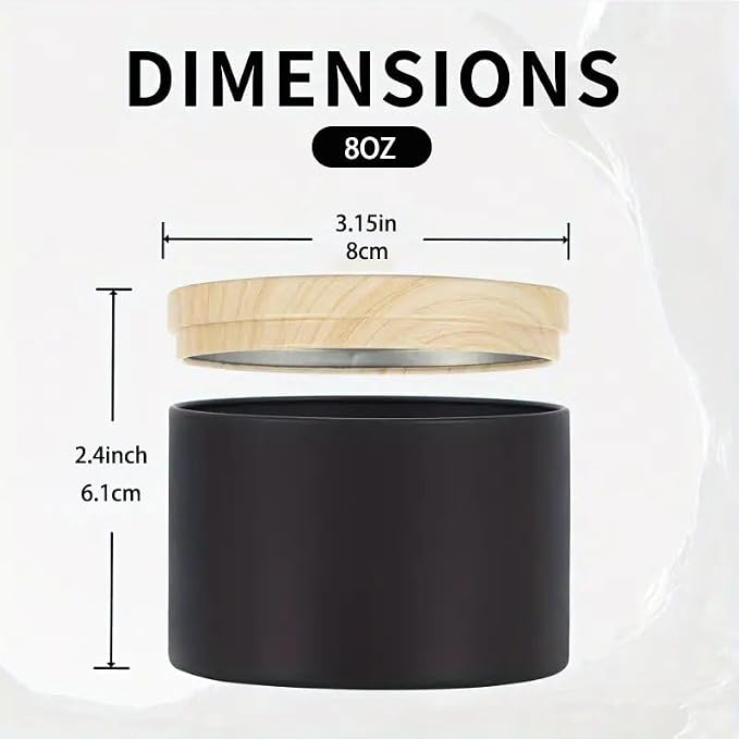 ABK 8oz Black Candle Tins,24 PCS Candle Jars with Lids for Candle Making
