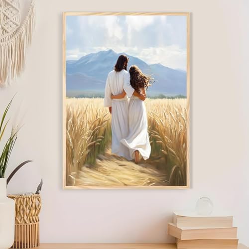 Jesus Paint by Numbers Kit for Adults Framed Canvas 12X16 in, Frameworkless