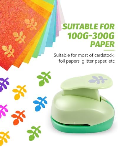 UCEC Cherry Leaf Punch 1 Inch, Hole Punch Shapes Lever Action Craft Paper Punches for Crafting Scrapbooking, Thanksgiving Day, Autumn and DIY
