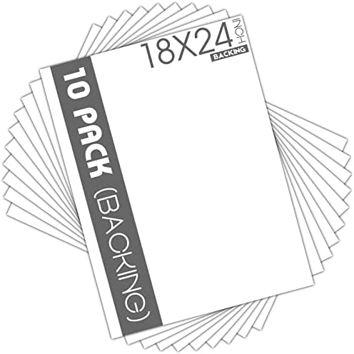 Mat Board Center 18x24 Backing Boards, 10 Pack White Backboards for Frames
