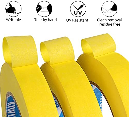 Yellow Painters Tape,1 Inch x 60 Yards x 5 Rolls (300 Yards Total)