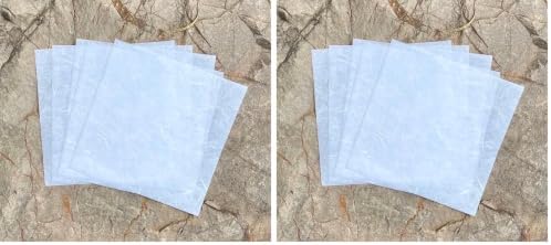 Natural Fiber Mulberry Paper Sheets 6 x 6 Inches, 50 PCS Handmade Craft Paper for Origami, Scrapbooking, Card Making, DIY Decoration, Mixed Media Art (White Color, 6x6 Inch) (Pack of 2)