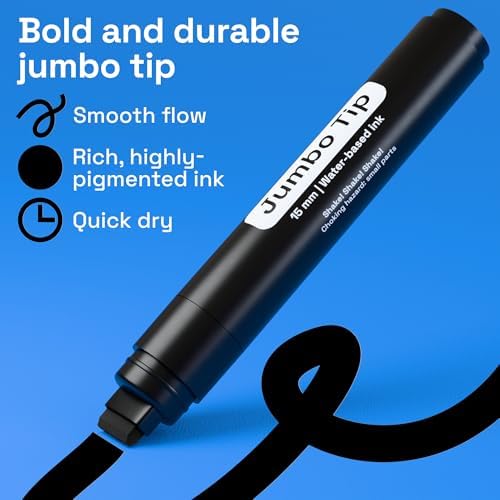 ARTISTRO Black Paint Pens - Jumbo Tips - Set of 5