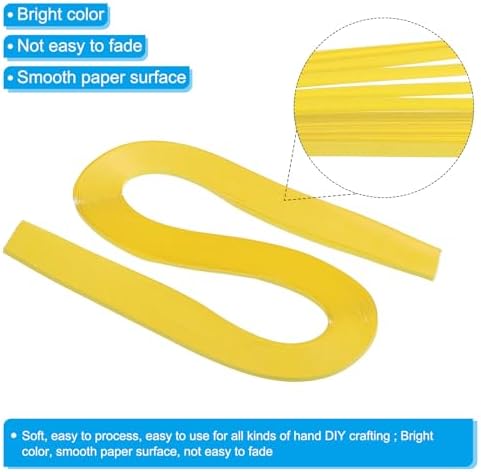 PATIKIL 240pcs Quilling Strips Paper 1/8"(3mm) 21"(54cm) Origami Paper Quilling Strip for Art DIY Hand Craft Christmas, Lemon Yellow