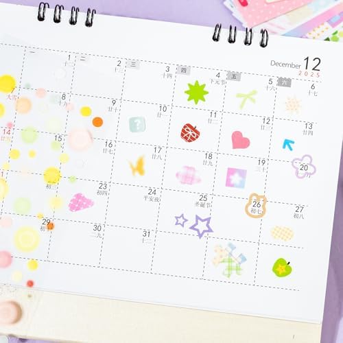 PRSTINCOL Cute Sticker Book, 30 Sheets Journaling and Scrapbooking Stickers, Letter and Decorative Self-Adhesive Stickers for Happy Planner, Scrapbook (Light Pink)