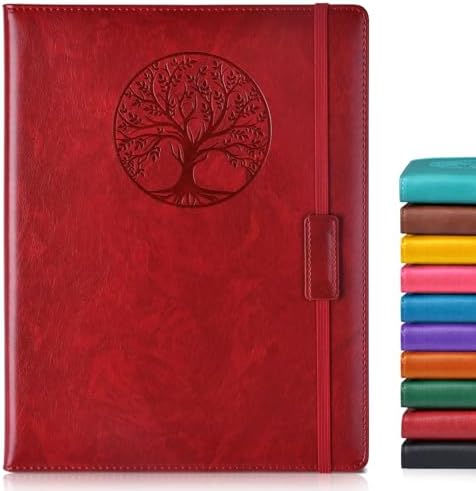 Biuwory Leather Journal Notebook, 256 Thick Lined Pages, Hardcover 8.6"×11" | A4 Large Vintage Journal for Women Men,Work,School,Business,Travel Diary,Note taking,College Ruled Writing,Daily Journaling