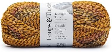 Loops & Threads Textured Twist Yarn - Yarn for Knitting, Crochet, Weaving, and Arts & Crafts - Glow, Acrylic Blend, 6 oz