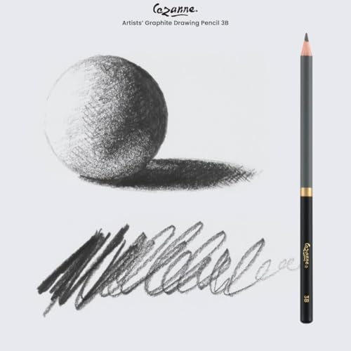 Cezanne Graphite Drawing Pencils Set - 3B, Set of 12 Break-Resistant Graphite Lead, Easy-to-Sharpen Sketch Pencils, Master Artist Quality Graphite Pencils for Technical and Artistic Drawing