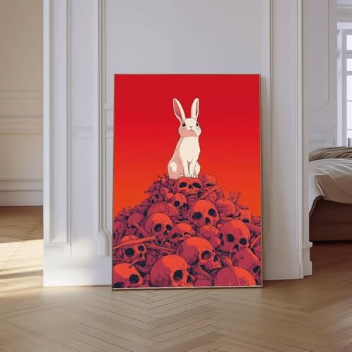 VeGuude Halloween Diamond Art Kits for Adults, Full Drill Horror Skull Diamond Painting Kits for Beginners, DIY Full Rhinestone 5D Rabbit Diamond dots (Gemstone Craft), Home Wall Decoration 12x16 in