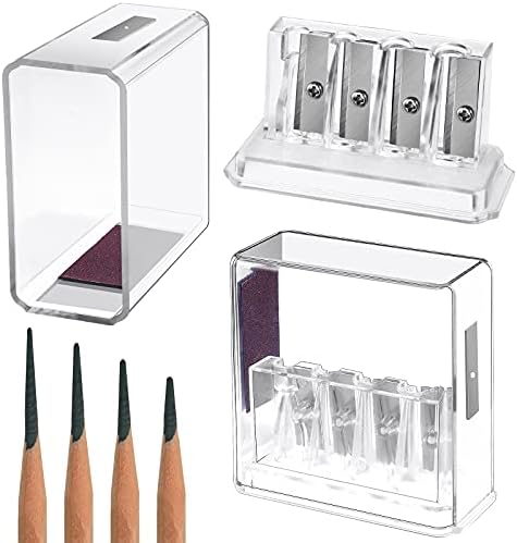 Outus 2 pcs Long Point Pencil Sharpener, 4 Hole for Charcoal Colored Pencil