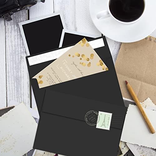 70 Packs of Invitation Envelopes, A2 Envelopes Black, Postcard Envelopes for 4.5x5.5 Cards, Envelopes for Invitations, Self Seal for Photos RSVP, Greeting Cards