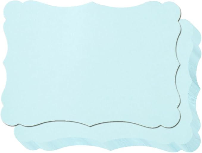 50 Pack Blank Kraft Greeting Cards, Light Blue, 5x7IN