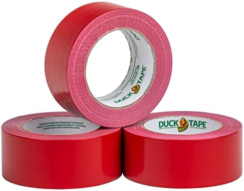 Duck Color Duct Tape Project Pack, 3-Roll, 1.88 Inches x 30 Yards, 90 Yards Total, Red, 3-Rolls (242911)