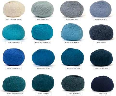 100% Baby Alpaca Yarn for Knitting & Crocheting - Set of 3 Skeins of Premium Yarn DK - Lightweight, Hypoallergenic & Thermal Peru Made - Ideal for Delicate Projects (GR125 -Deep Teal)