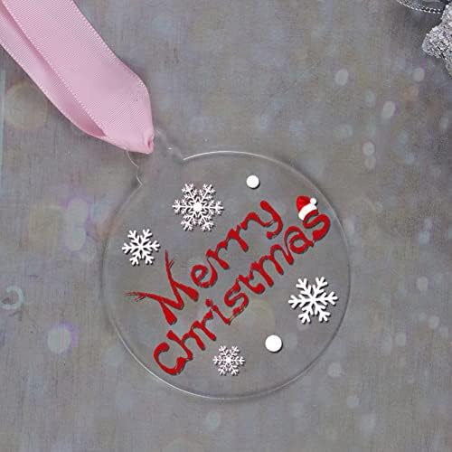 20Pcs 4 Inch Clear Acrylic Christmas Ornaments Blank 2025 Unfinished Round Acrylic Christmas Ornaments for DIY Craft Hanging Ornaments for Christmas Tree Decoration Xmas Day Home Party Decorations