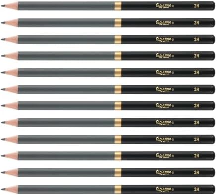 Cezanne Graphite Drawing Pencils Set - 2H, Set of 12 Break-Resistant Graphite Lead, Easy-to-Sharpen Sketch Pencils, Master Artist Quality Graphite Pencils for Technical and Artistic Drawing
