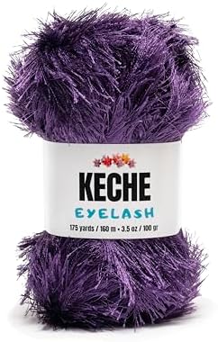 Eyelash Fun Fur Yarn - Premium Soft Crochet Yarn DIY Hand Knitting 100% Polyester 175 Yds 3.53 Oz - Purple