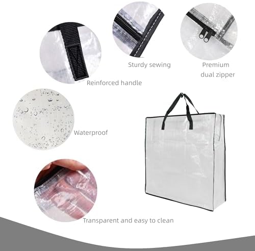 GONGKANGYUAN 25 Gallon Large Clear Storage Bags with Zipper and Handles, Blanket Bags for Closet Storage, Underbed Storage Organizer for Clothes Pillow Bedding Christmas Wreath