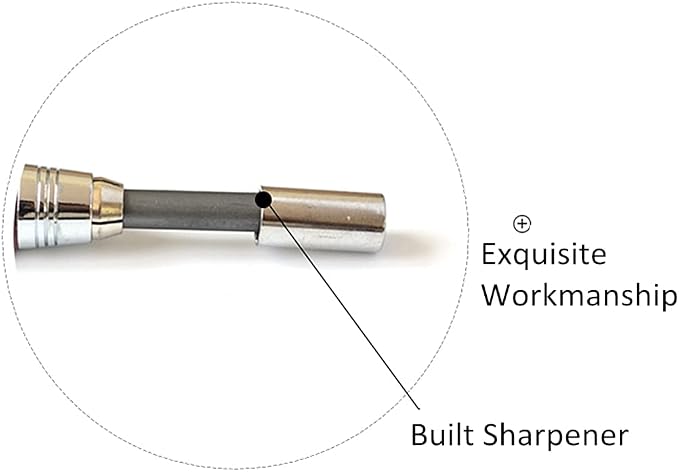 5.6mm Lead Holder Sketching Mechanical Pencil Retractable Drawing Charcoal Pencil Automatic Wooden Sketch Pencil with Gift Box for Artists Beginners Engineers Graphing Crafting School Art Supplies