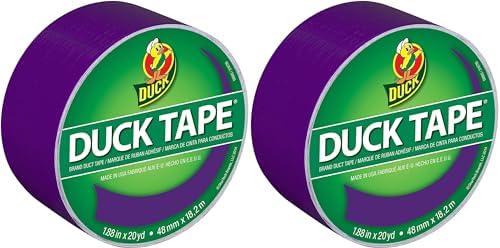 Duck 283138 Tape, Purple Duchess, 1.88 inches x 20 Yards, Single Roll- Pack of 2