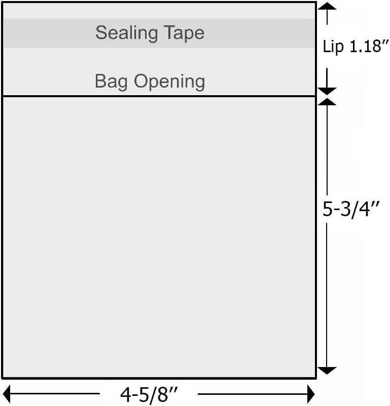 200Pcs 4-5/8''X 5-3/4'' Cello Cellophane Bags Sleeves Fit A2 Cards Envelope