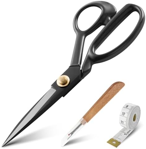 8" Heavy Duty Fabric Scissors, Black Sewing Shears
