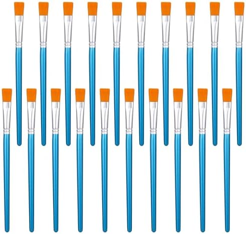 1/2 inch Flat Paint Brushes for Acrylic Painting,20Pcs Flat Acrylic Paint Brush Watercolor Quality Synthetic Artist Paint Synthetic Paint Brushes for Detail Art Painting Oil