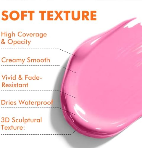 GOTIDEAL Pink Acrylic Paint, Pink Paint (250ml / 8.45oz) Tube